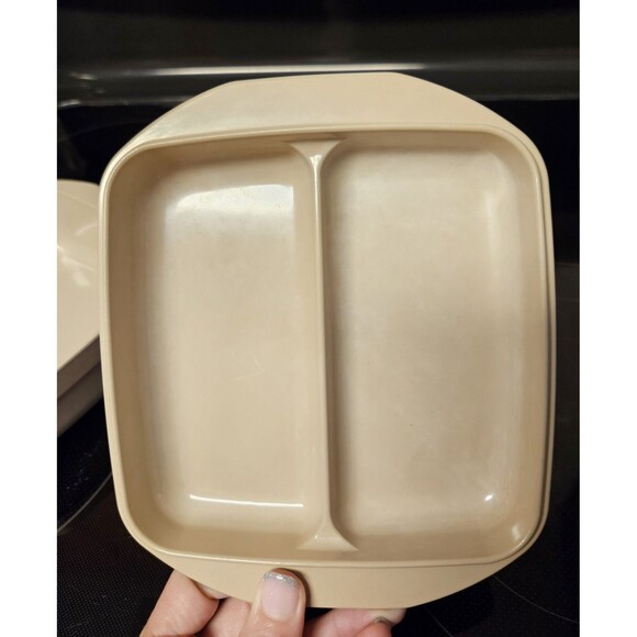 Vtg Anchor Hocking MicroWare Versatility Divided Pan Bowl Dish  W/ Lid #PM481-T1 - Picture 7 of 10